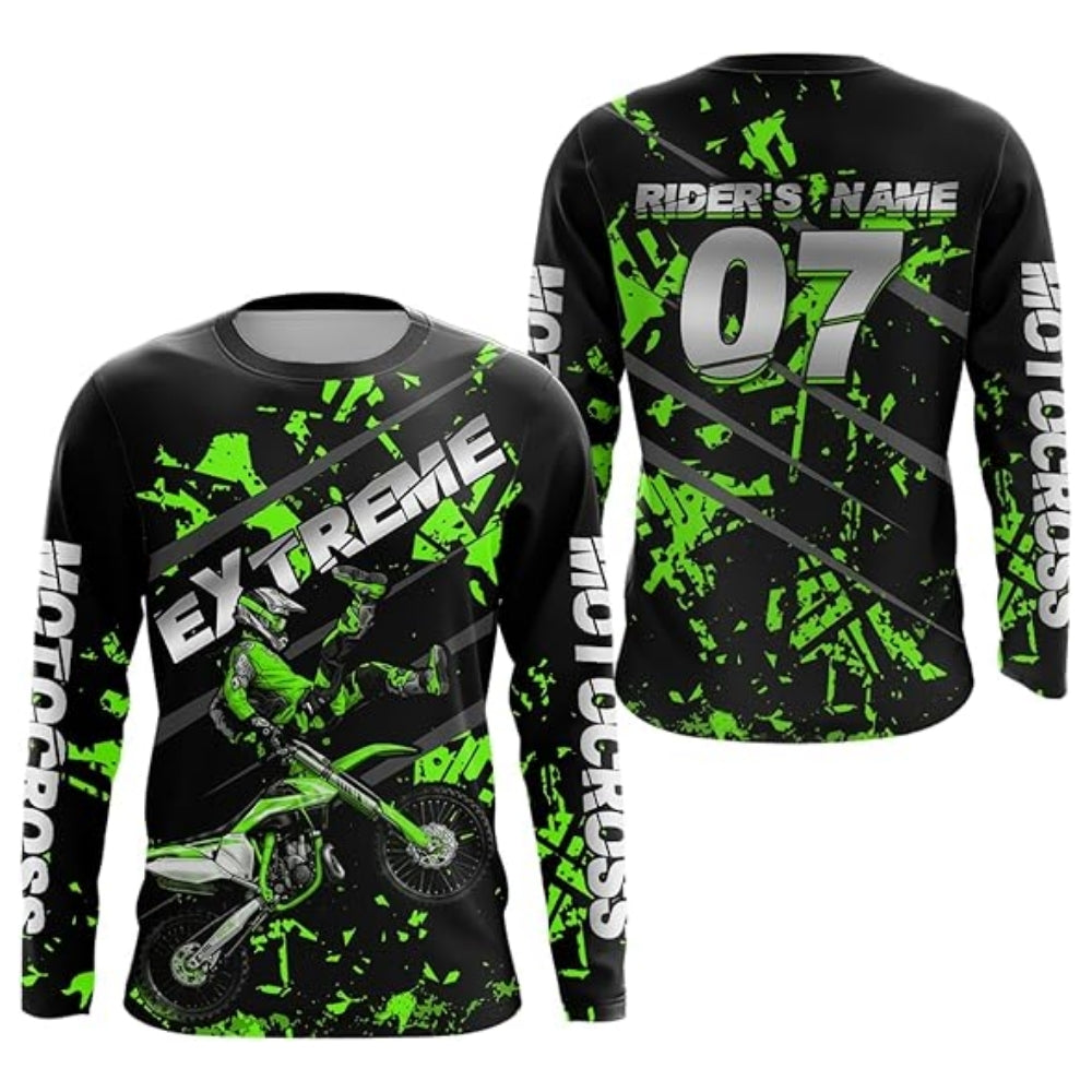 Custom Extreme Rider Motocross Long Sleeve Jersey For Men, Custom Racing Dirt Bike Shirts MZ0007