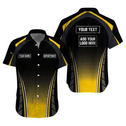Custom Racing Workwear Hawaiian Shirt With Logo, Personalized Racing Mechanic Shirts HE0290