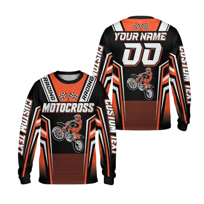 Custom Name Motocross Long Sleeve Jersey Mens , Custom Dirt Motocross Shirts ME0004