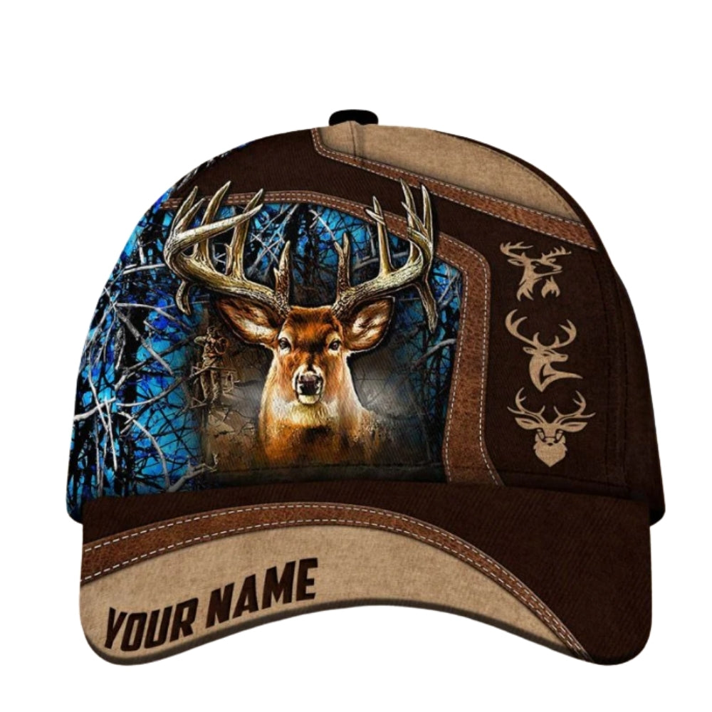 Custom Whitetail Deer Hunting 3D Printed Hat Cap, Custom Deer Hunting Caps CP0345