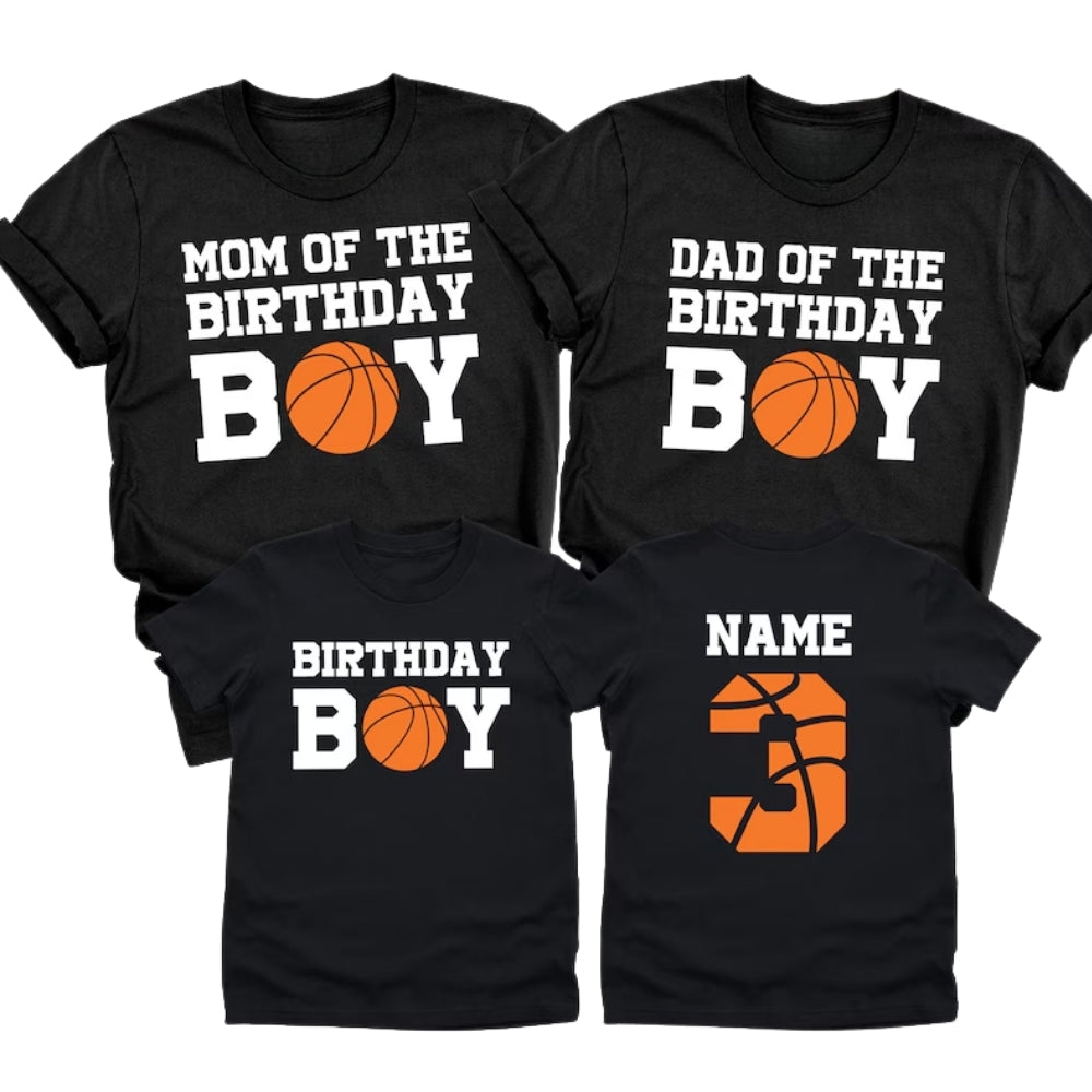 Custom Birthday Boy Basketball Matching Family T Shirts, Custom Basketball Birthday Shirts For Family ET0313