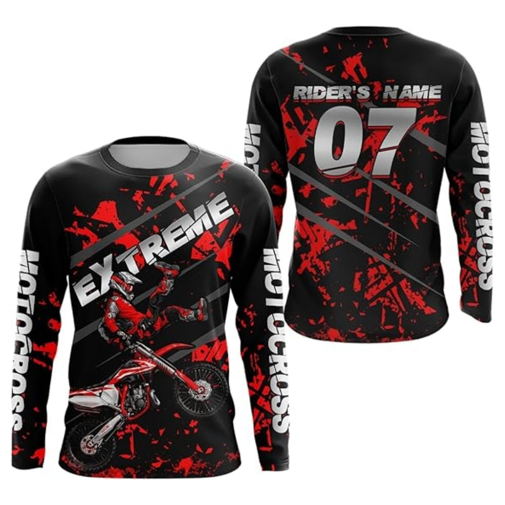 Custom Extreme Rider Motocross Long Sleeve Jersey For Men, Custom Racing Dirt Bike Shirts MZ0007
