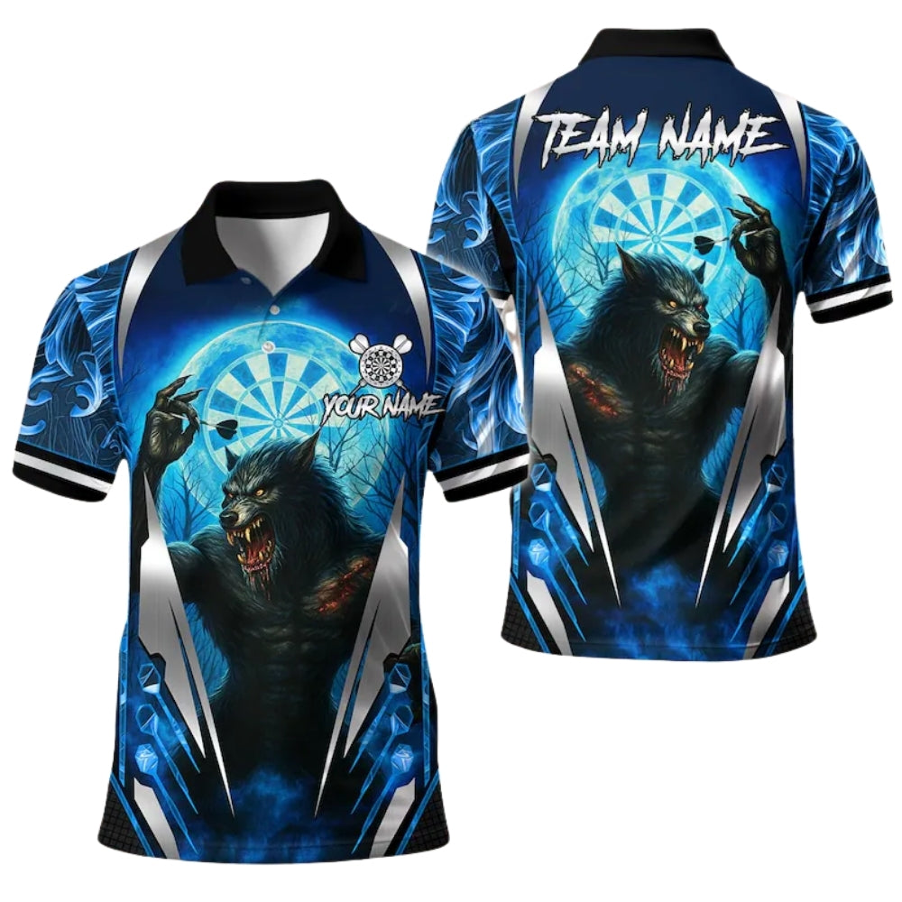 Custom Werewolf Darts Polo Shirt For Mens, Custom Wolf Darts Team Shirts DE0068