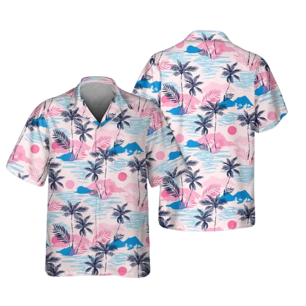 Pink Tropical Matching Hawaiian Family Shirts, Family Tropical Hawaiian Shirts ET0894