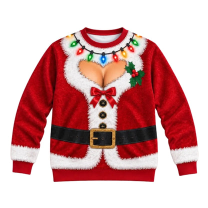 Santa Suit Funny Christmas Sweatshirt For Women Men, Christmas Funny Sweatshirt 2D1043