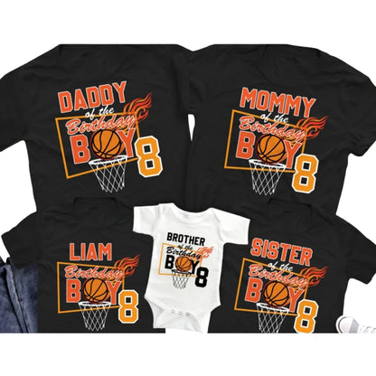 Custom Matching Basketball Birthday Family T Shirts, Custom Basketball Birthday Shirt Matching Family ET0314