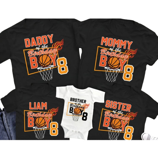 Custom Matching Basketball Birthday Family T Shirts, Custom Basketball Birthday Shirt Matching Family ET0314