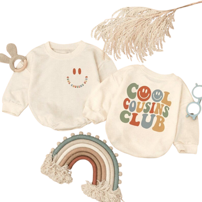 Big Cousin Club Matching Baby Romper Sweatshirt, Cousin Baby Romper Sweater BB0492