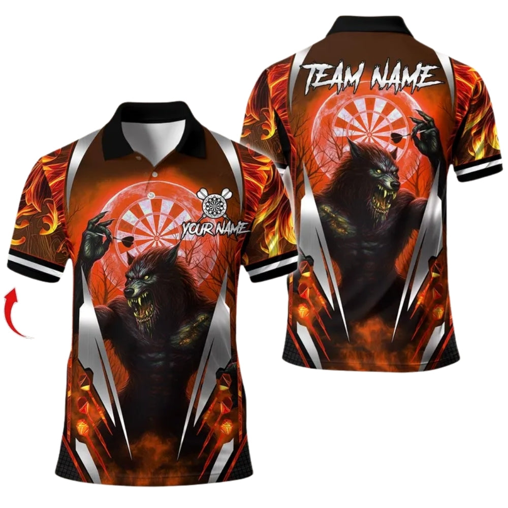 Custom Werewolf Darts Polo Shirt For Mens, Custom Wolf Darts Team Shirts DE0068