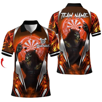Custom Werewolf Darts Polo Shirt For Mens, Custom Wolf Darts Team Shirts DE0068