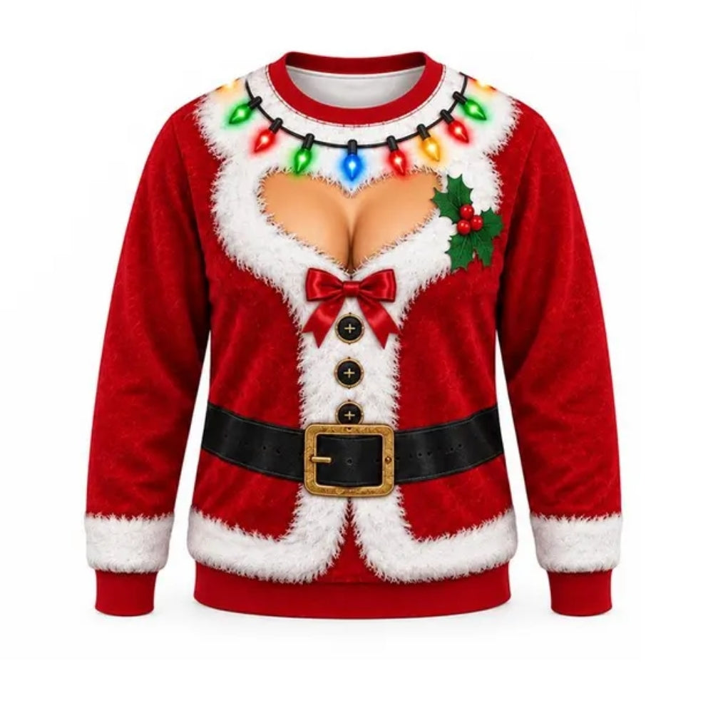 Santa Suit Funny Christmas Sweatshirt For Women Men, Christmas Funny Sweatshirt 2D1043