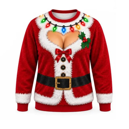 Santa Suit Funny Christmas Sweatshirt For Women Men, Christmas Funny Sweatshirt 2D1043