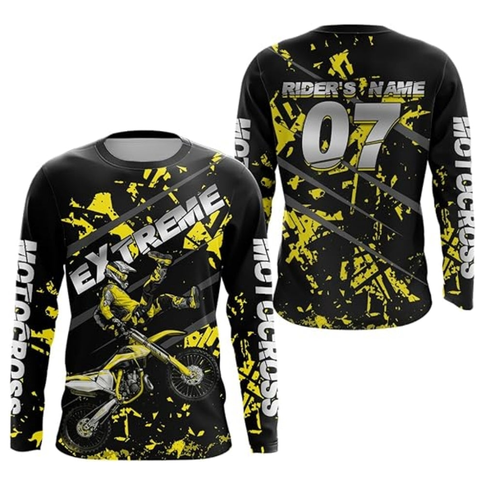 Custom Extreme Rider Motocross Long Sleeve Jersey For Men, Custom Racing Dirt Bike Shirts MZ0007