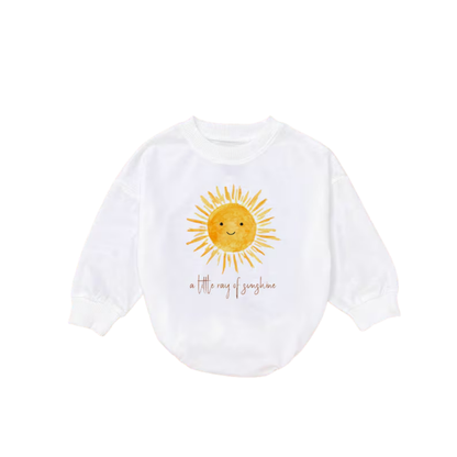 A Little Ray Of Sunny Baby Romper Sweatshirt, Sunshine Baby Romper Sweater BB0493