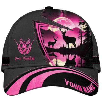 Custom Deer Hunting Sunset Baseball Cap, Custom Hunting Lover Cap Hat CP0720