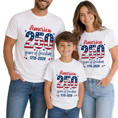 250 Years of Freedom USA Flag Matching Family T Shirt, Matching 4th Of July Shirt For Family ET0731