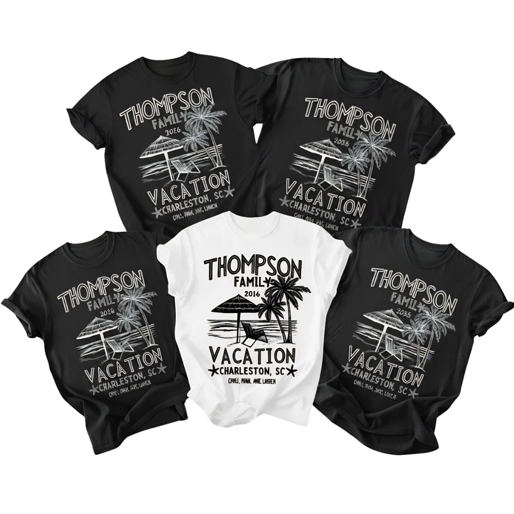 Custom Matching Family Beach Vacation T Shirts, Personalized Family Beach Trip Shirts ET0155