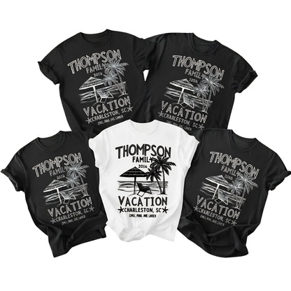 Custom Matching Family Beach Vacation T Shirts, Personalized Family Beach Trip Shirts ET0155