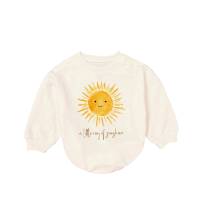 A Little Ray Of Sunny Baby Romper Sweatshirt, Sunshine Baby Romper Sweater BB0493