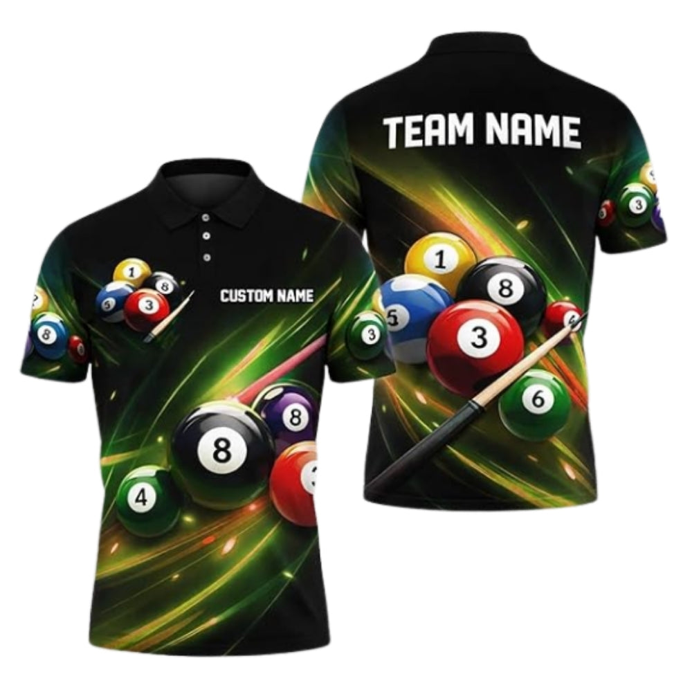 Custom Team Lightning Purple Billiard Polo Shirt For Men, Custom Billiard Shirts BIZ0289