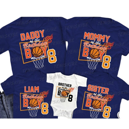 Custom Matching Basketball Birthday Family T Shirts, Custom Basketball Birthday Shirt Matching Family ET0314