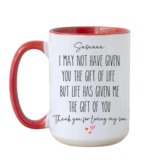 Thank You For Loving My Son Personalized Daughter In Law Mug, Custom Wedding Mug For Daughter In Law WD0102