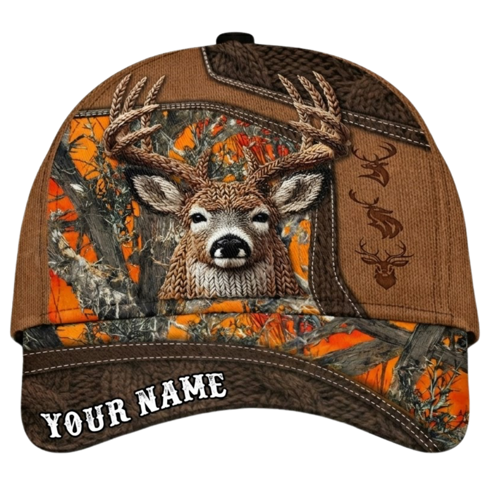 Custom Buck Deer Baseball 3D Printed Cap, Personalized Deer Hunting Hat CP0613
