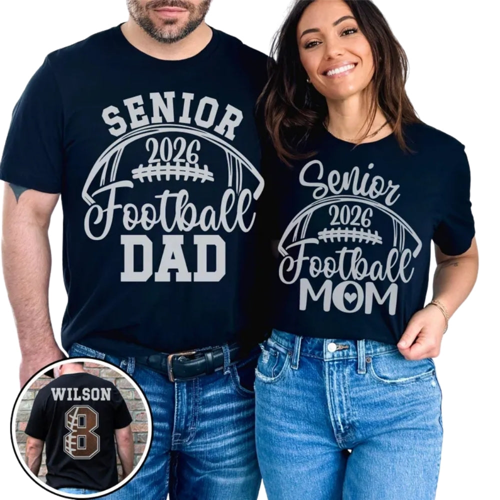 Custom Senior Football Matching Family T Shirts, Personalized Senior Football Night Matching Shirts For Family ET0504