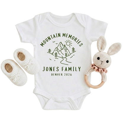 Moutain Memories Custom Camping Family Matching T Shirts, Personalized Camping Vacation Family Shirts ET1236