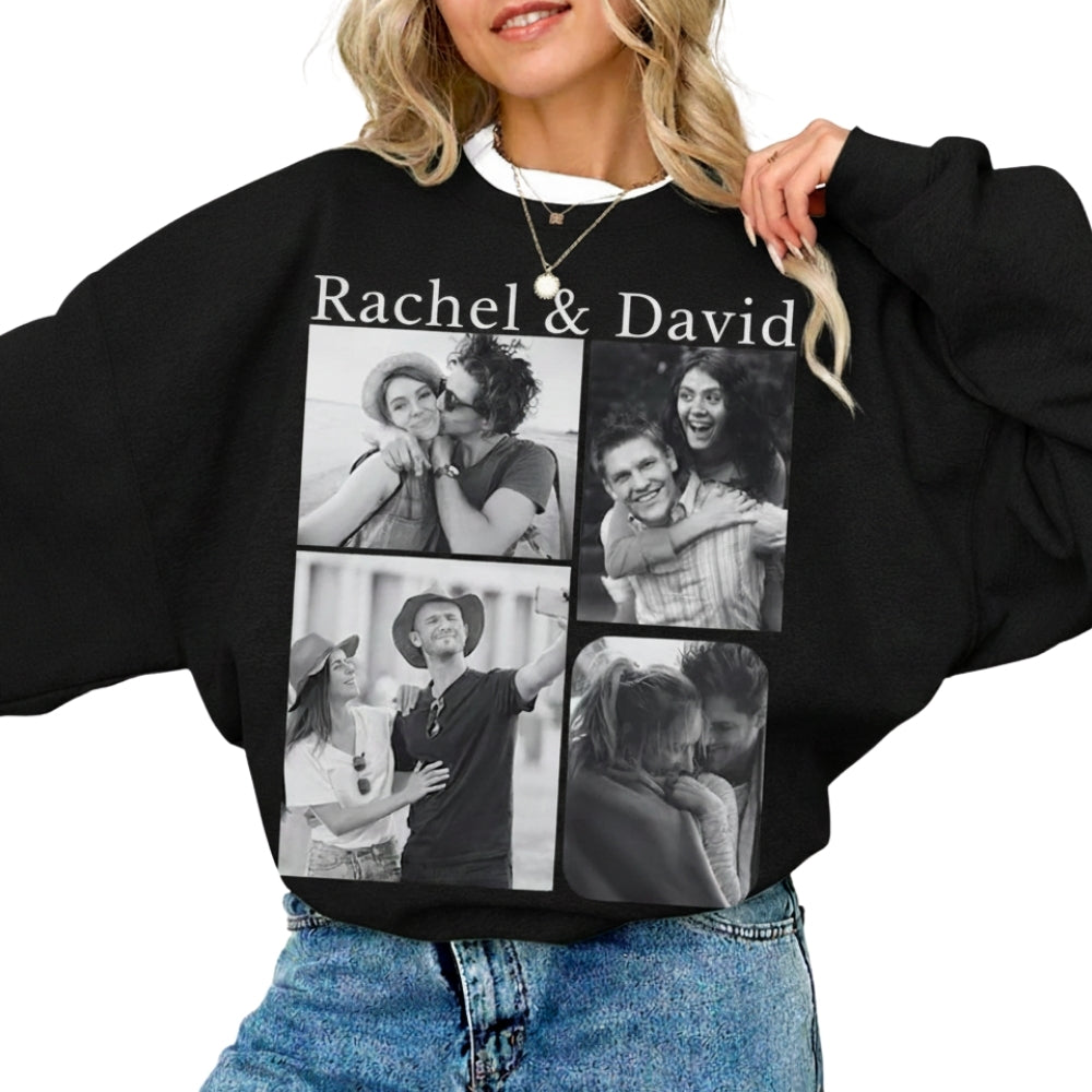 Custom Couples Photo Collage Sweatshirt, Custom Valentine's Day Sweatshirt 2D0854
