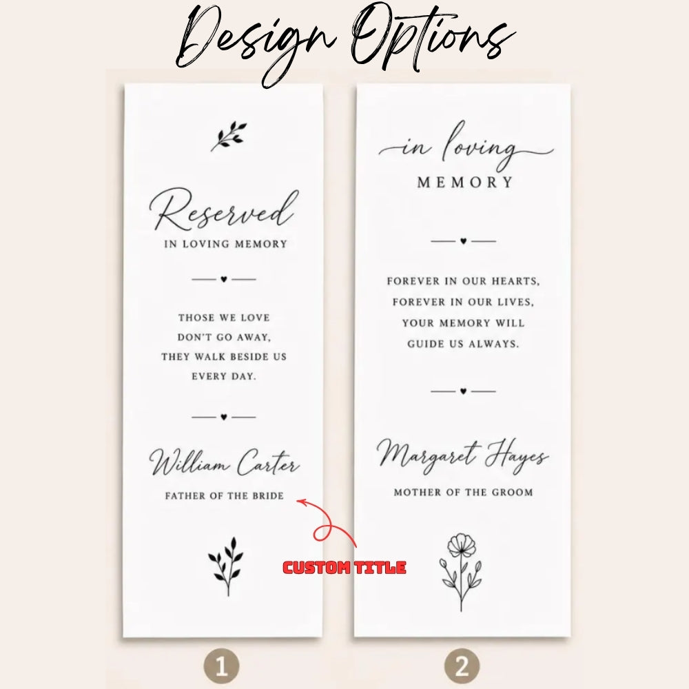 Mother Of The Groom In Loving Memory Custom Wedding Chair Sign, Custom Memorial Chair Sign For Wedding WD0328