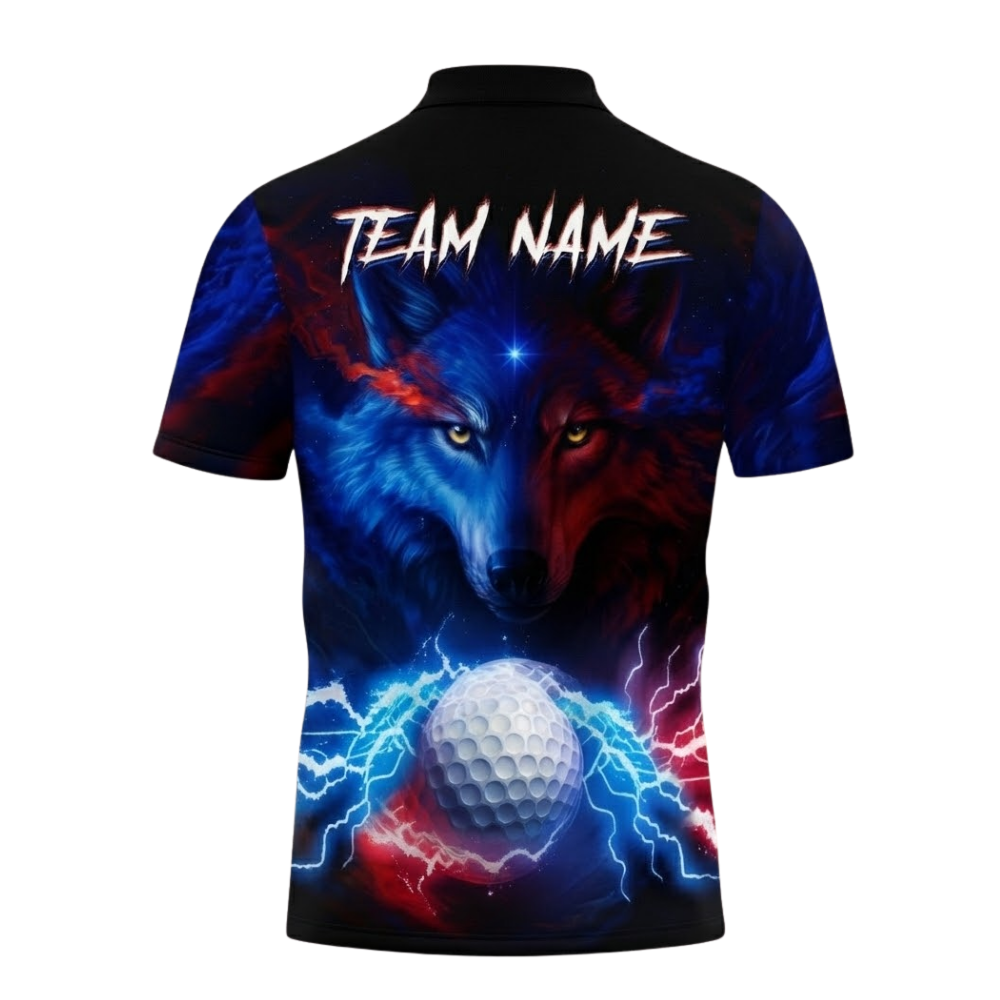 Wolf Golf Ball Custom Mens Golf Polo Shirt, Custom Wolf Golf Team Shirt GZ0327