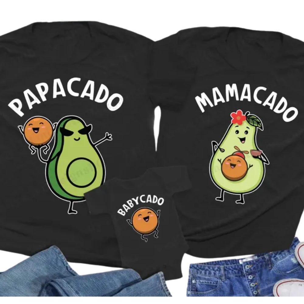 Papacado Mamacado Matching Avocado Family T Shirts, Funny Avocado Shirts For Family ET0225