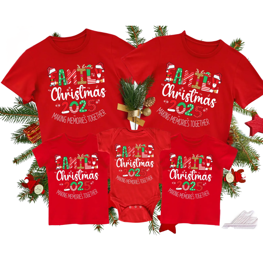 Custom Family Christmas Making Memories Together Matching T Shirt, Custom Christmas Family Shirts ET1177