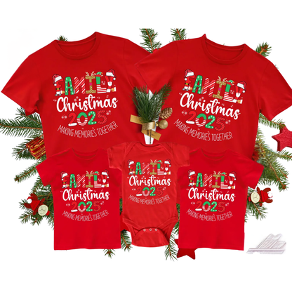 Custom Family Christmas Making Memories Together Matching T Shirt, Custom Christmas Family Shirts ET1177