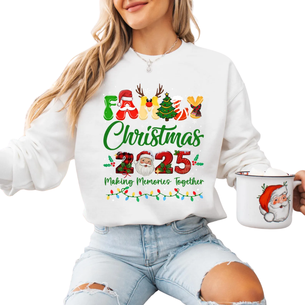 Family Christmas Making Memories Togther Matching Sweashirt, Personalized Christmas Family Sweatshirts ET1342