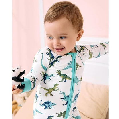 Dinosaur Blue Baby Convertible Zippy Romper, Dinosaur Baby Convertible Romper BB0363