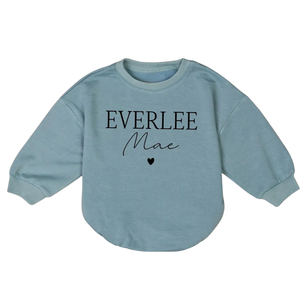 Custom Name Baby Romper Sweatshirt, Personalized Baby Romper Sweatshirt BB0027