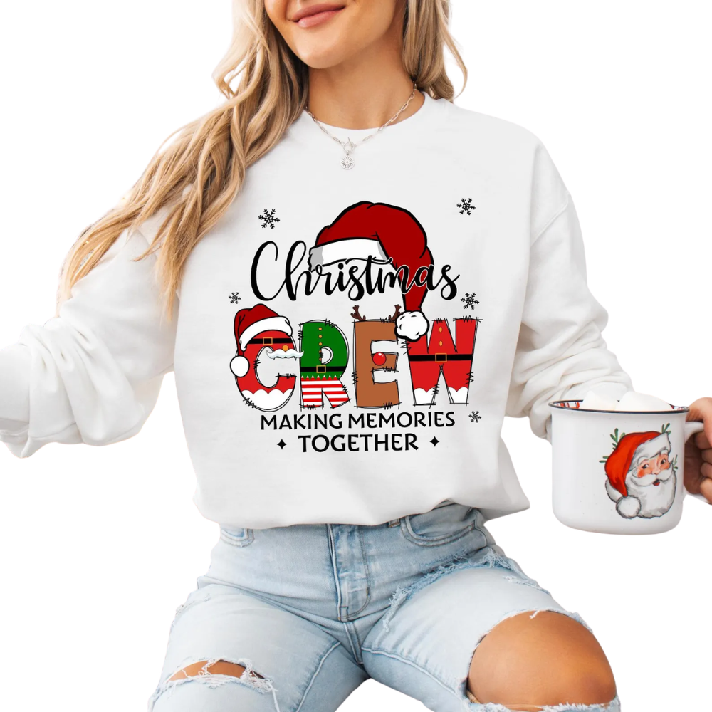 Christmas Crew Making Memories Together Custom Name Maching Family Sweatshirt, Personalized Matching Christmas Crew Sweater ET1690