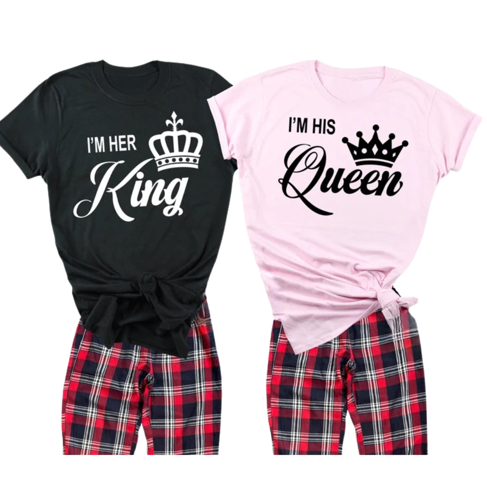 I'm Her King I'm His Queen Matching T Shirts For Couple, King And Queen Matching His And Her Shirts ET0819