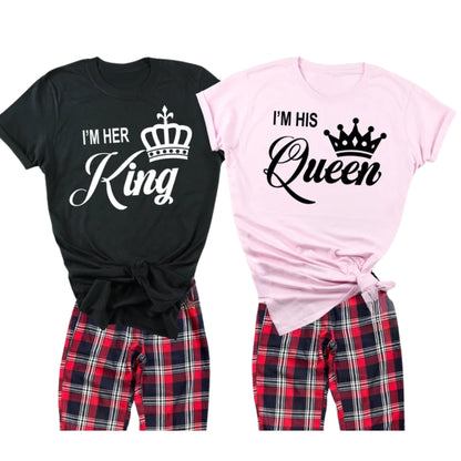 I'm Her King I'm His Queen Matching T Shirts For Couple, King And Queen Matching His And Her Shirts ET0819