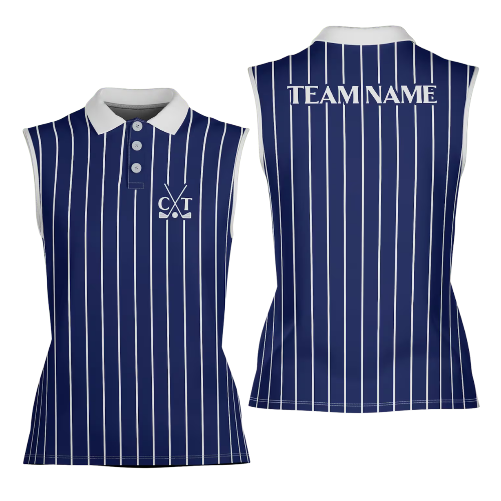 Custom Green Pink Womens Sleeveless Golf Shirt, Custom Team Golf Shirt For Women GE0571