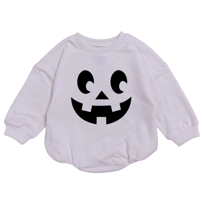 Pumpkin Face Baby Romper Sweatshirt, Halloween Baby Romper Sweater BB0523