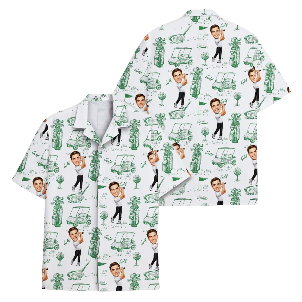 Men's Custom Face Golf Hawaiian Shirt, Custom Golf Shirt With Photo GE0604