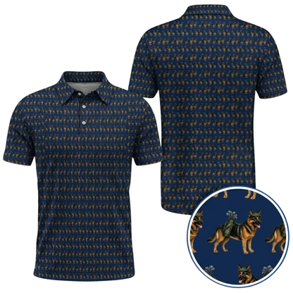 German Shepherd Golf Polo Shirt For Men, German Shepherd Golf Shirt GZ0385