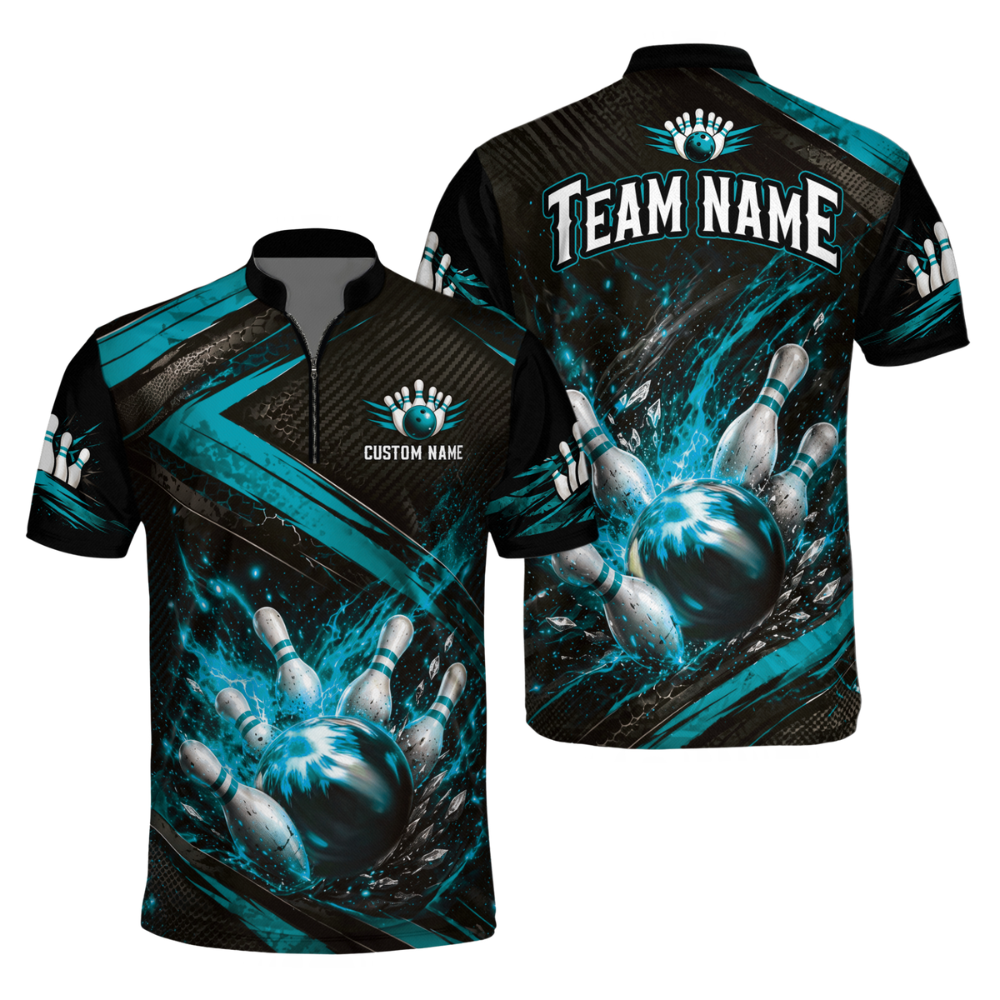 Custom Team Black And Red Bowling Jersey Shirts Mens, Custom Bowling Shirts BM0354