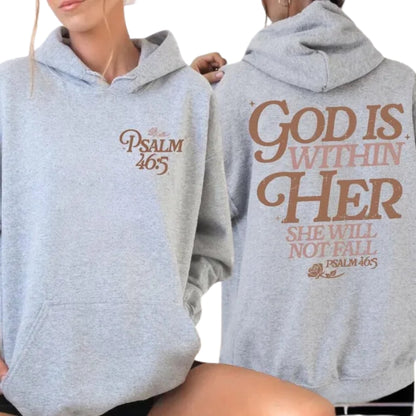 God Is Within Her She Will Not Fall Hoodie, Christian Faith Hoodie 2D0325