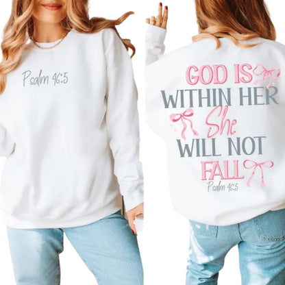 God Is Within Her She Will Not Fall Hoodie, Christian Bible Verse Hoodie 2D0310