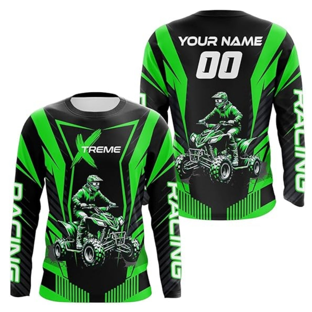 Custom Men's ATV Racing Long Sleeve Shirt With Name And Number, Custom ATV Motocross Jerseys MZ0034
