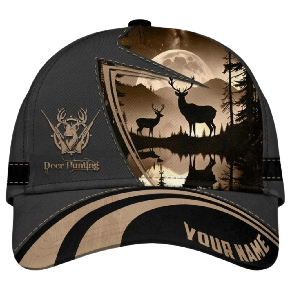 Custom Deer Hunting Sunset Baseball Cap, Custom Hunting Lover Cap Hat CP0720